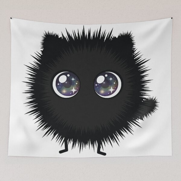 Item preview, Fuzzy Void - Cute Soot Spirit Black Cat designed and sold by Petzzz.