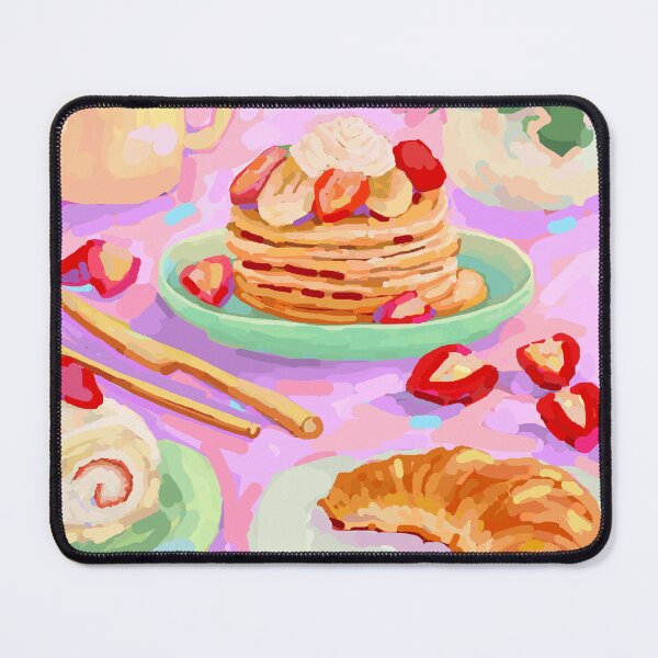 Item preview, Colorful Breakfast Illustration with Pancakes, Croissant & Coffee Mug designed and sold by Naine  M..