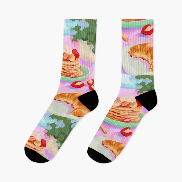 Item preview, Colorful Breakfast Illustration with Pancakes, Croissant & Coffee Mug designed and sold by Naine  M..