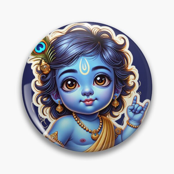 Item preview, Playful Cool Baby Krishna Sticker | Sacred Apana Mudra | Gopal Little Krishna designed and sold by Sarasvati’s Divine Art.