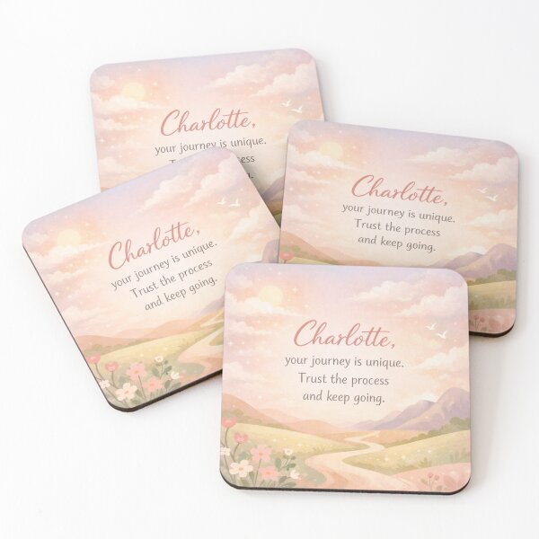 Item preview, Charlotte – Your Journey Is Unique | Personalized Motivational Quote Art designed and sold by Pink Decor .
