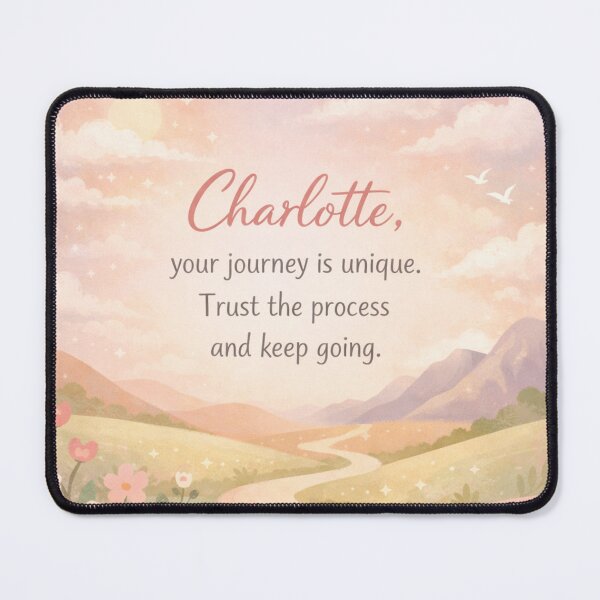 Item preview, Charlotte – Your Journey Is Unique | Personalized Motivational Quote Art designed and sold by Pink Decor .