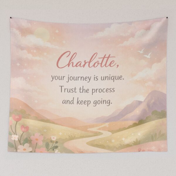 Item preview, Charlotte – Your Journey Is Unique | Personalized Motivational Quote Art designed and sold by Pink Decor .