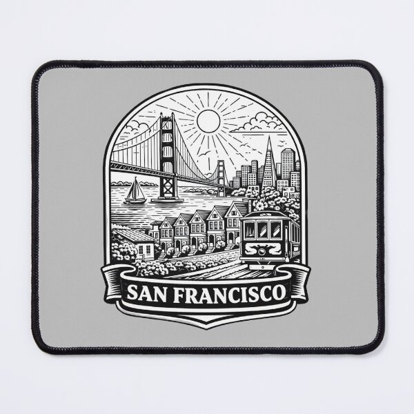 Item preview, San Francisco, California Line Art Illustration designed and sold by Myra365Art.