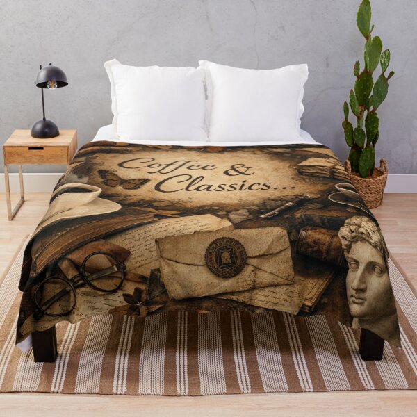 Item preview, Coffee and Classics Dark Academia Vintage Design designed and sold by Mauswohn.