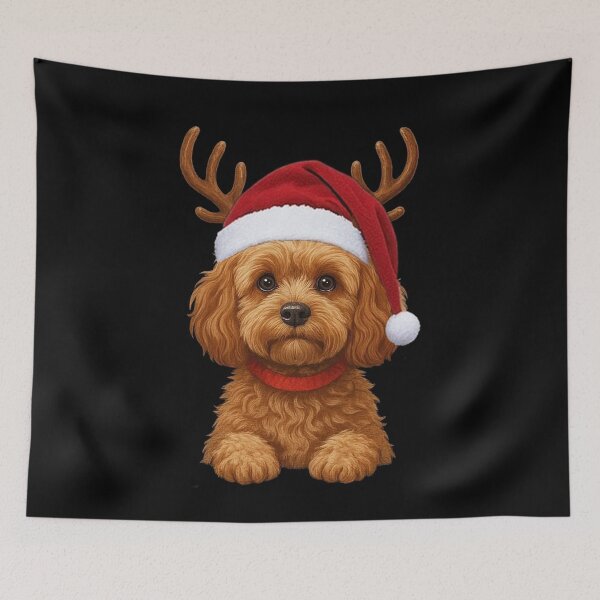 Item preview, cavapoo Reindeer Santa christmas For Mom Dad Kids designed and sold by SALI MANI.