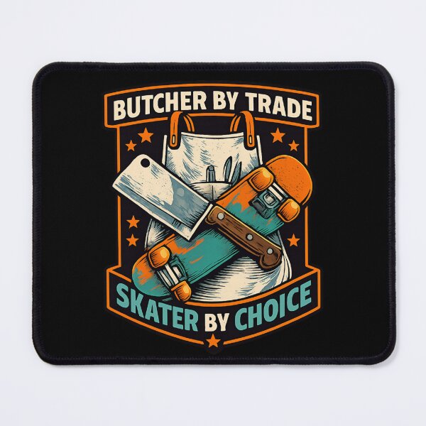 Item preview, Butcher by Trade, Skater by Choice – Skateboarding Butcher designed and sold by SidTastic .