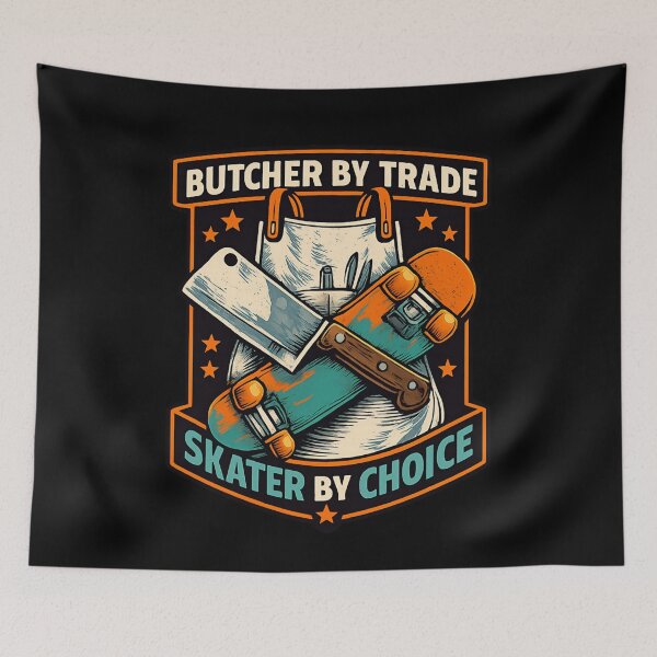 Item preview, Butcher by Trade, Skater by Choice – Skateboarding Butcher designed and sold by SidTastic .