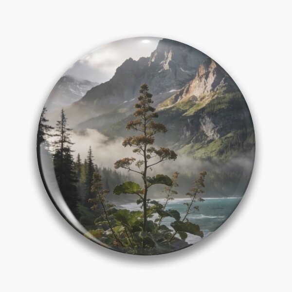 Item preview, Misty Alpine Lake Botanical Vista designed and sold by Bright Vibe Designs.