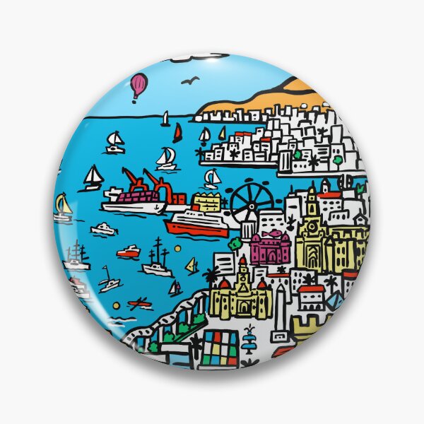 Item preview, Malaga City Spain Drawing designed and sold by Traveldrawings.
