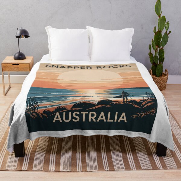Item preview, Snapper Rocks Australia Vintage Surf Poster - Gold Coast Retro Beach Sticker designed and sold by CircinusStore.