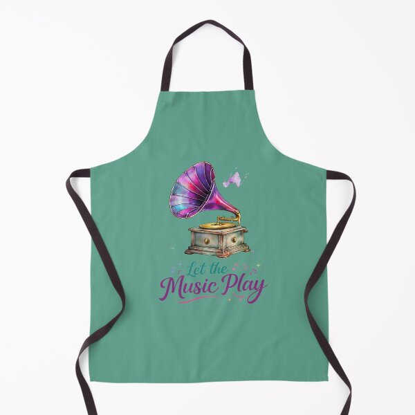 Item preview, Let the Music Play – Vintage Gramophone Music Quote Illustration designed and sold by MUKUND FASHION DESIGN.