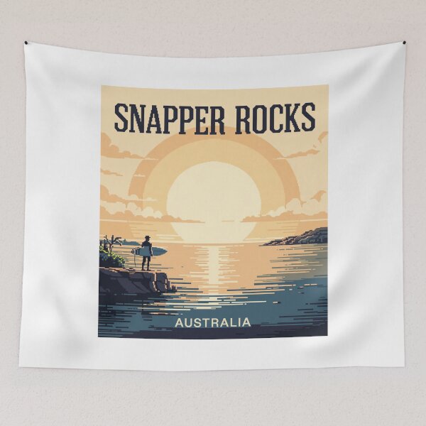 Item preview, Snapper Rocks Australia Pixel Art - Retro 8-Bit Surf Aesthetic Decal designed and sold by CircinusStore.