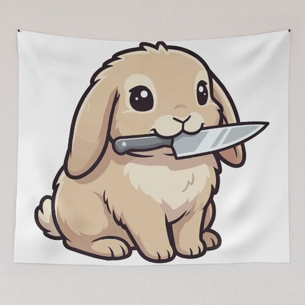 Item preview, I Choose Violence - Cute Rabbit With Knife designed and sold by Petzzz.