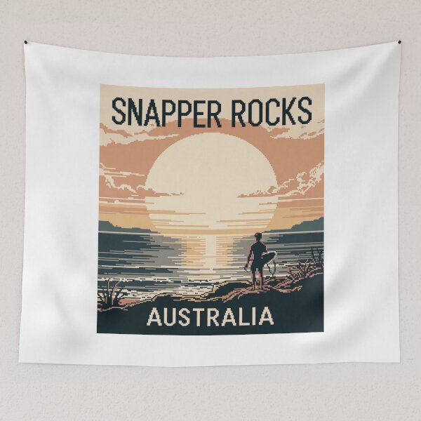 Item preview, Snapper Rocks Australia Pixel Art - Retro 8-Bit Surf Aesthetic Decal designed and sold by CircinusStore.