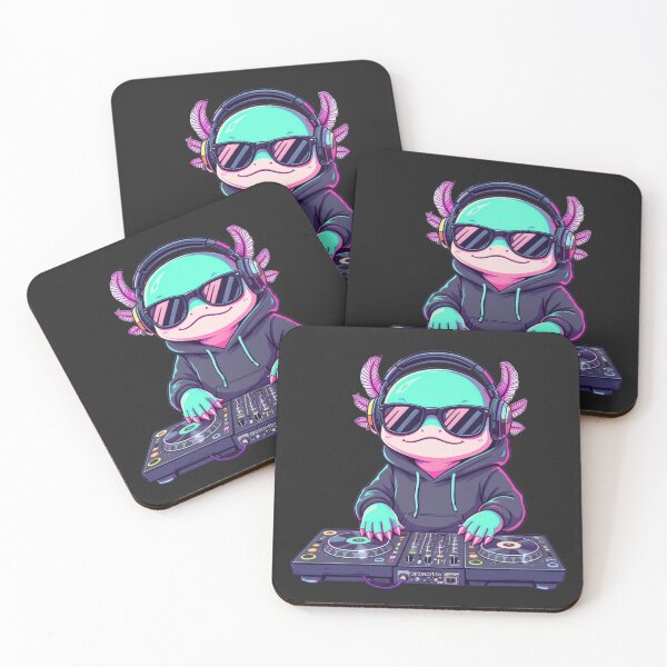 Item preview, DJ Axolotl – Cool Music Mixing Night Vibe Illustration designed and sold by ColorSplash123.