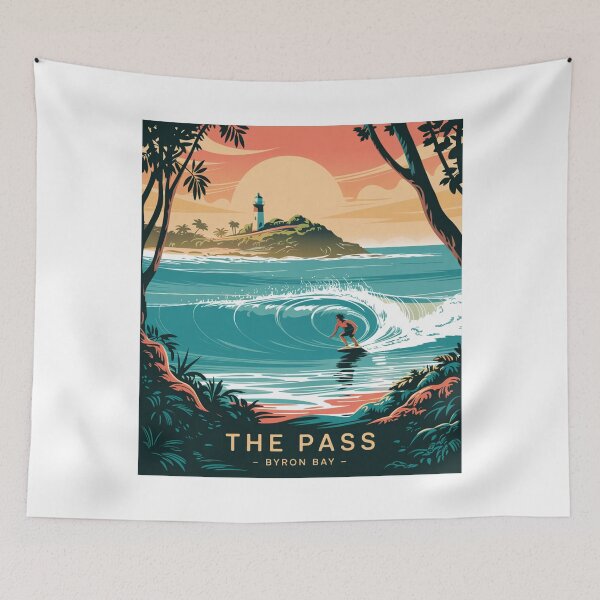 Item preview, The Pass Byron Bay Australia Surf - Vintage Lighthouse Beach designed and sold by CircinusStore.