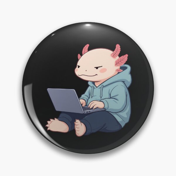 Item preview, Programmer Axolotl – Calm Coding Tech Illustration designed and sold by ColorSplash123.