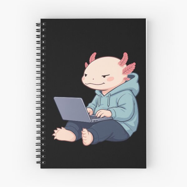 Item preview, Programmer Axolotl – Calm Coding Tech Illustration designed and sold by ColorSplash123.