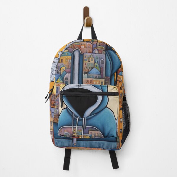 Item preview, Angel with wings wearing a hoodie flying above a city designed and sold by Colin Bentham.