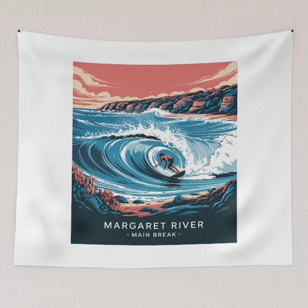 Item preview, Margaret River Main Break Surf Art - Western Australia Retro Wave designed and sold by CircinusStore.