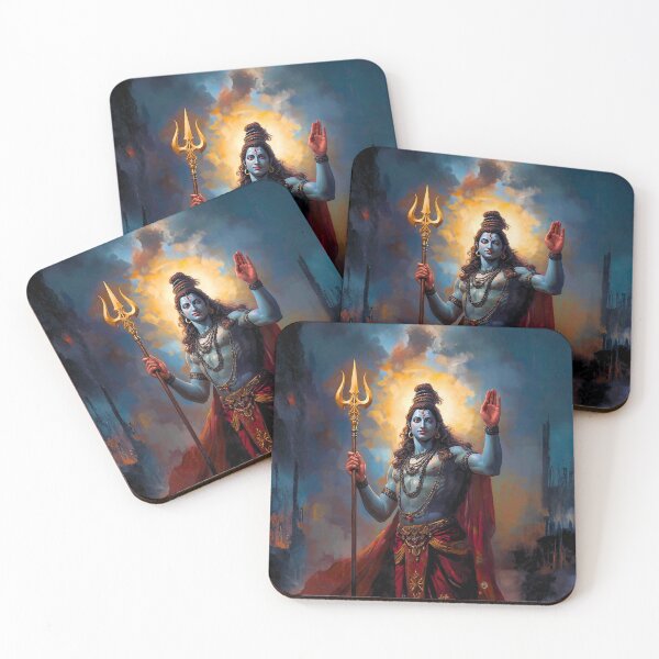 Item preview, Lord Shiva Blessing with Trishula Art designed and sold by Sarasvati’s Divine Art.