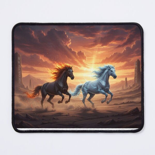Item preview, Galloping Horses Western Desert Sunset – Dark Fantasy Art designed and sold by NeoTeeFusion.