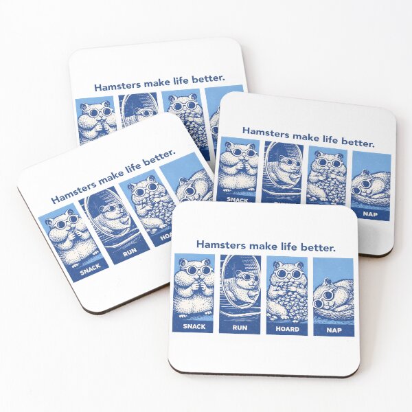 Item preview, Hamsters Make Life Better – Retro Sunglasses Hamster Panels (Snack Run Hoard Nap) designed and sold by BeetleDots.