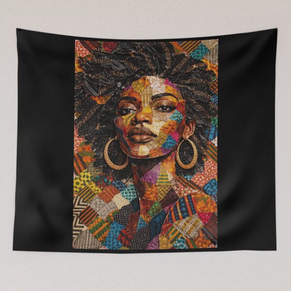 Item preview, Ankara Patchwork – African Fabric Portrait designed and sold by DigitalDropArts .