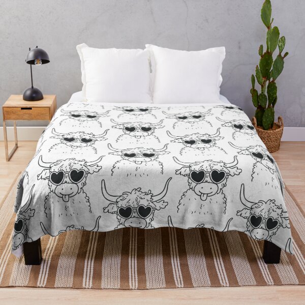 Item preview, Cool Highland Cow with Heart Glasses designed and sold by nadyushka-art.
