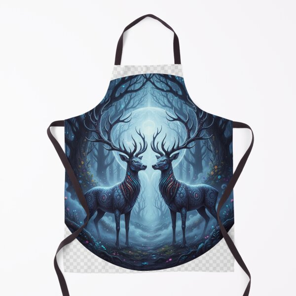 Item preview, Twin Stags Symmetrical Deer Forest Sunbeams – Dark Fantasy Art designed and sold by NeoTeeFusion.