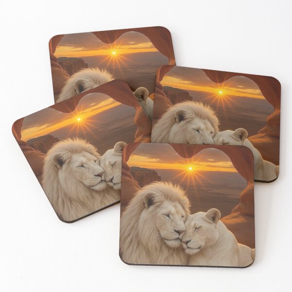 Item preview, Lion and Lioness in Love – Sunset Heart Rock Formation designed and sold by AmetistLight.