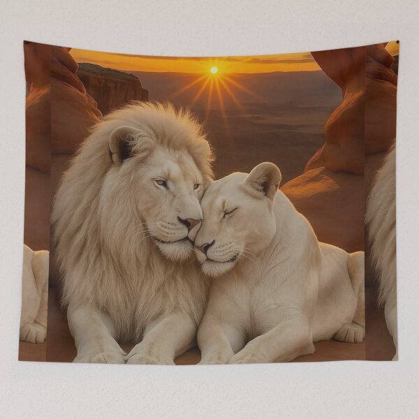 Item preview, Lion and Lioness in Love – Sunset Heart Rock Formation designed and sold by AmetistLight.