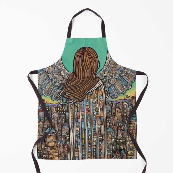 Item preview, Angel with wings wearing a hoodie flying above a city designed and sold by Colin Bentham.