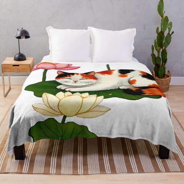 Item preview, Lotus Nap: Calico Cat in Bloom designed and sold by meesub.