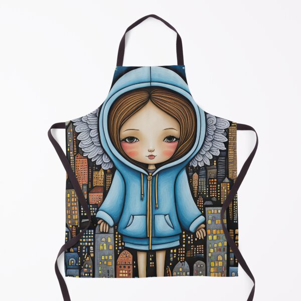 Item preview, Angel with wings wearing a hoodie flying above a city designed and sold by Colin Bentham.