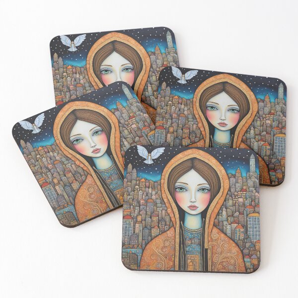Item preview, Angel with wings wearing a hoodie flying above a city designed and sold by Colin Bentham.
