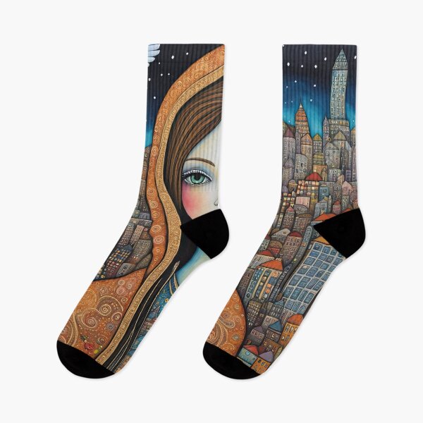 Item preview, Angel with wings wearing a hoodie flying above a city designed and sold by Colin Bentham.