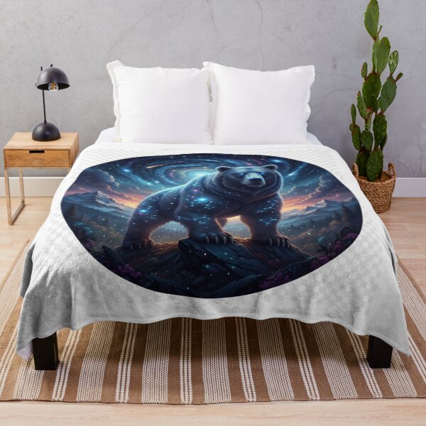 Item preview, Cosmic Bear Under Starry Night – Dark Fantasy Wildlife designed and sold by NeoTeeFusion.