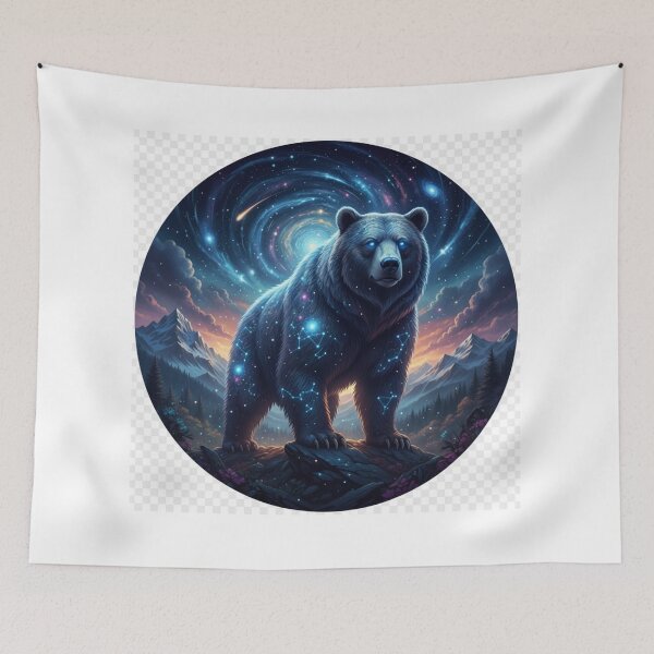Item preview, Cosmic Bear Under Starry Night – Dark Fantasy Wildlife designed and sold by NeoTeeFusion.