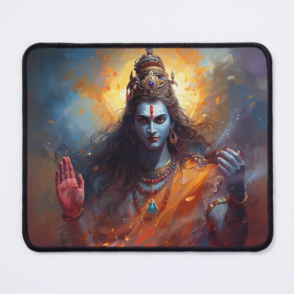 Item preview, Lord Shiva Sacred Art - Mahadev Hindu Pillow designed and sold by Sarasvati’s Divine Art.
