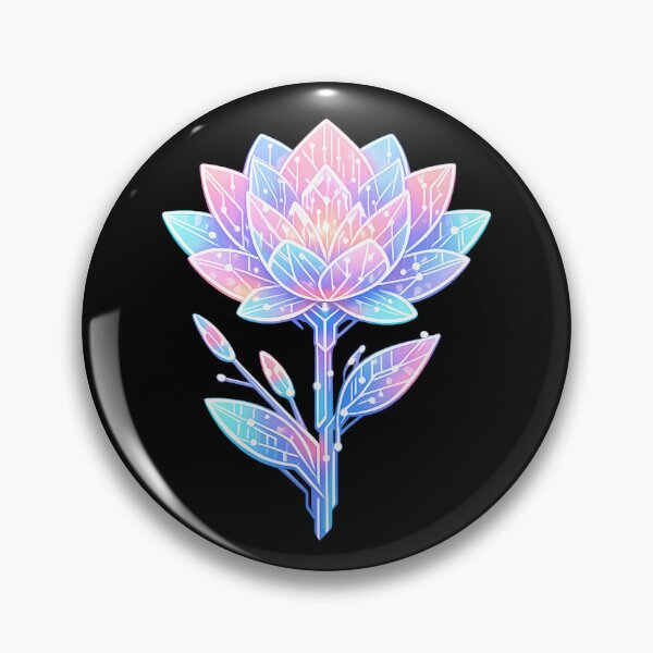 Item preview, Cyber Floral – Futuristic Pastel Flower Art designed and sold by Napini.