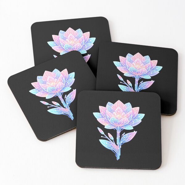 Item preview, Cyber Floral – Futuristic Pastel Flower Art designed and sold by Napini.
