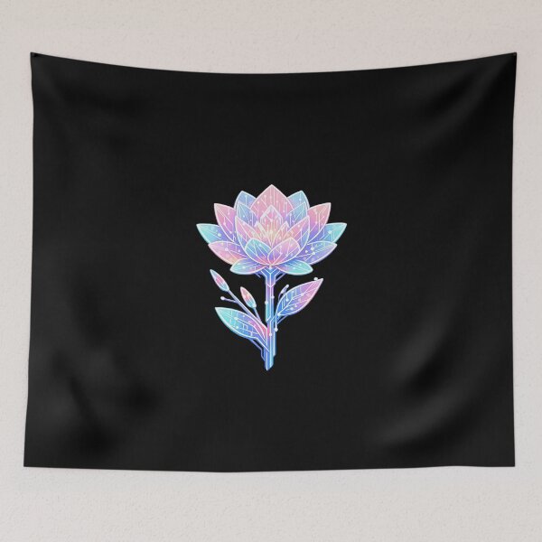 Item preview, Cyber Floral – Futuristic Pastel Flower Art designed and sold by Napini.