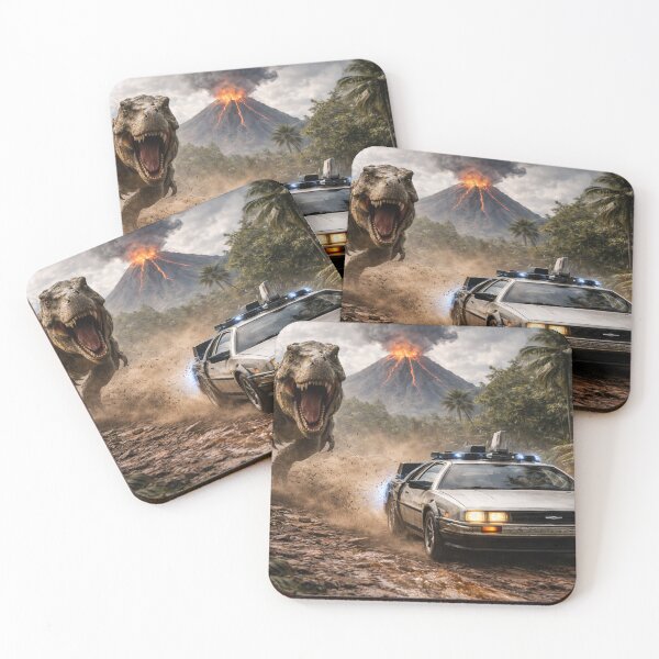 Item preview, T-Rex chases time machine designed and sold by WiseBow.
