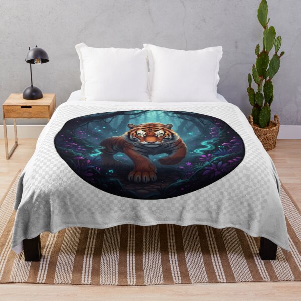 Item preview, Crimson Tiger in Shadowy Jungle – Dark Fantasy Wildlife designed and sold by NeoTeeFusion.