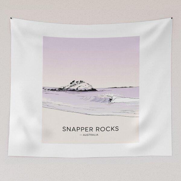 Item preview, Snapper Rocks Australia Minimalist Surf Art - Hand Drawn Gold Coast designed and sold by CircinusStore.