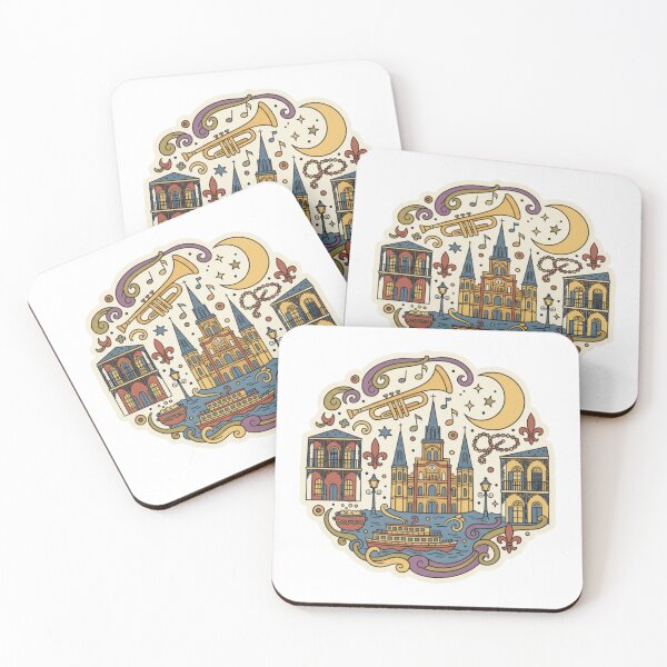 Item preview, New Orleans Doodle Sticker | Retro Jazz City Art designed and sold by Imaginarium of Chaos falcon88 .