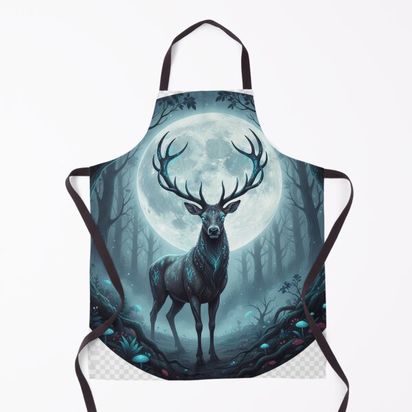 Item preview, Mystic Deer Under Full Moon – Dark Fantasy Wildlife designed and sold by NeoTeeFusion.