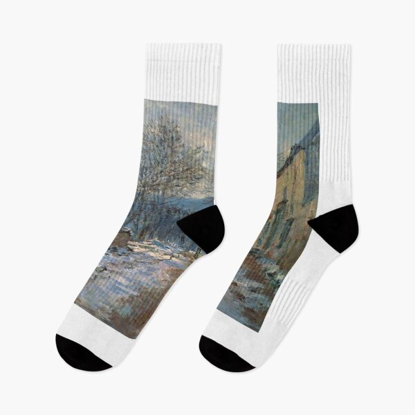 Item preview, Snow Effect at Limetz – Claude Monet | Winter Impressionist Landscape designed and sold by Art Outlaws.